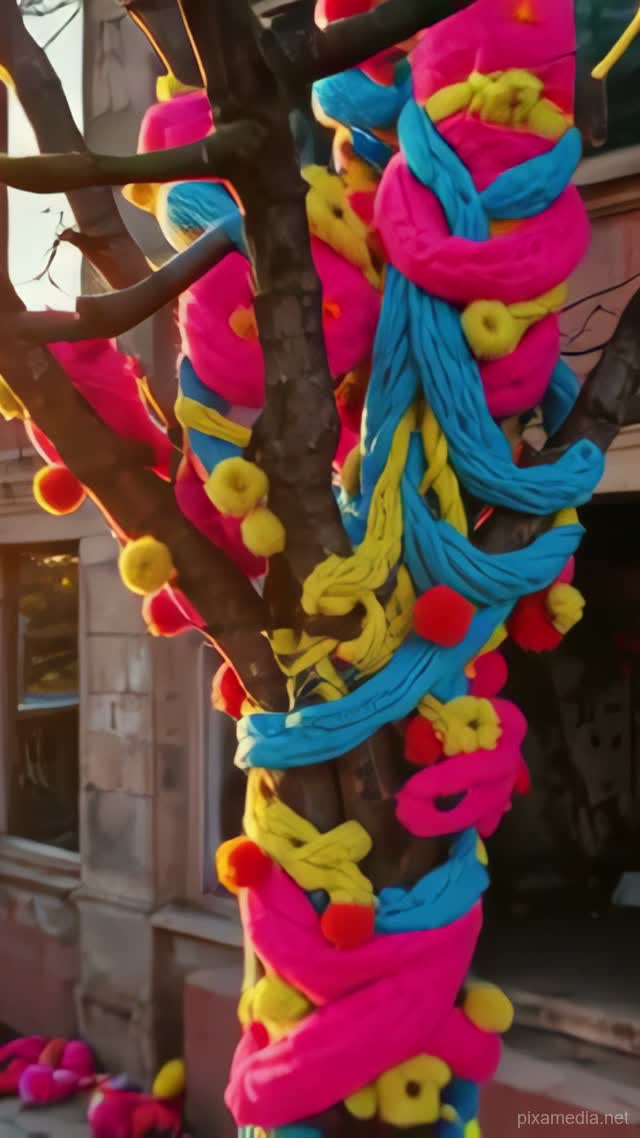 Woven Heart of the City - Street Art AI stock